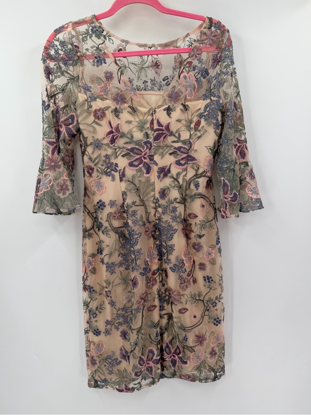 Adrianna Papell Embroidered Floral Dress US 6 - Picture 4 of 4